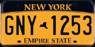 NY license plate GNY1253
