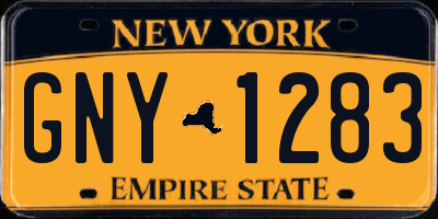 NY license plate GNY1283