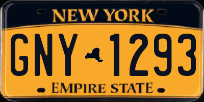 NY license plate GNY1293