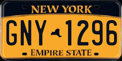 NY license plate GNY1296
