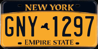 NY license plate GNY1297