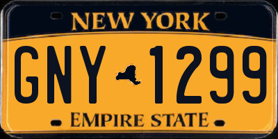 NY license plate GNY1299