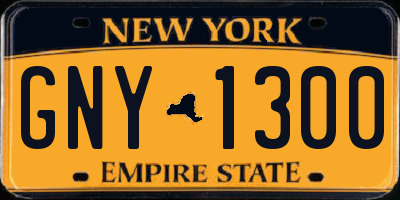 NY license plate GNY1300