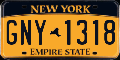 NY license plate GNY1318