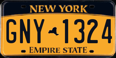 NY license plate GNY1324