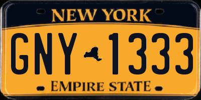 NY license plate GNY1333
