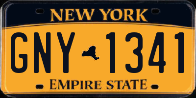 NY license plate GNY1341