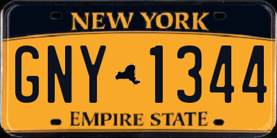 NY license plate GNY1344