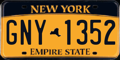 NY license plate GNY1352
