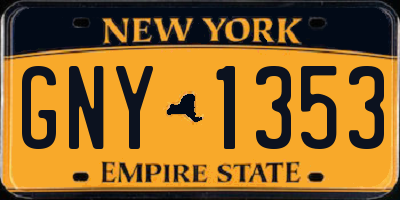 NY license plate GNY1353