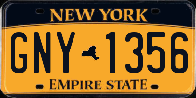 NY license plate GNY1356