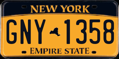 NY license plate GNY1358