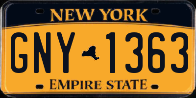 NY license plate GNY1363