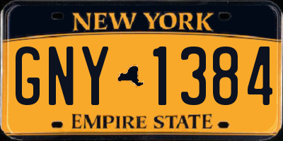 NY license plate GNY1384