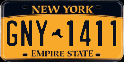 NY license plate GNY1411