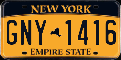 NY license plate GNY1416
