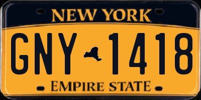 NY license plate GNY1418