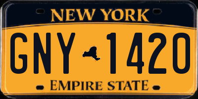 NY license plate GNY1420
