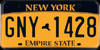 NY license plate GNY1428
