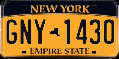 NY license plate GNY1430