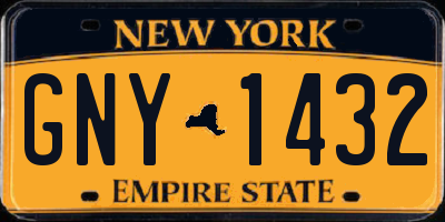 NY license plate GNY1432