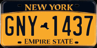 NY license plate GNY1437