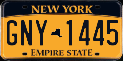 NY license plate GNY1445