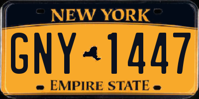 NY license plate GNY1447