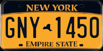 NY license plate GNY1450