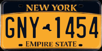 NY license plate GNY1454