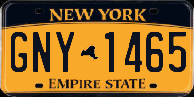 NY license plate GNY1465