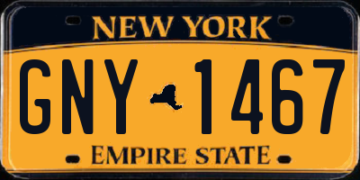 NY license plate GNY1467