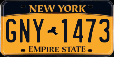 NY license plate GNY1473