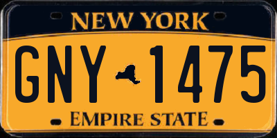 NY license plate GNY1475