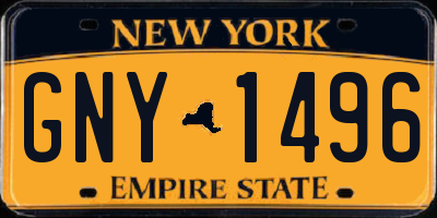 NY license plate GNY1496