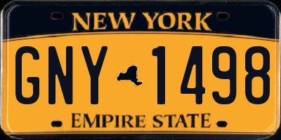 NY license plate GNY1498