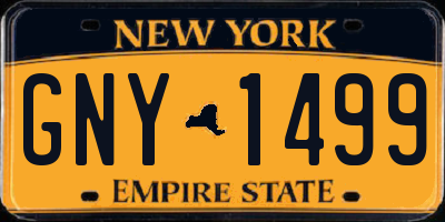 NY license plate GNY1499