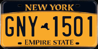 NY license plate GNY1501