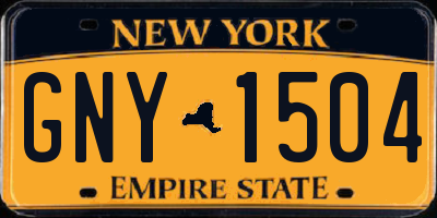 NY license plate GNY1504