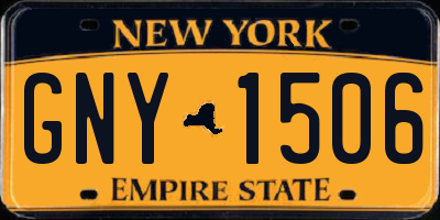 NY license plate GNY1506