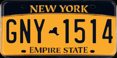 NY license plate GNY1514