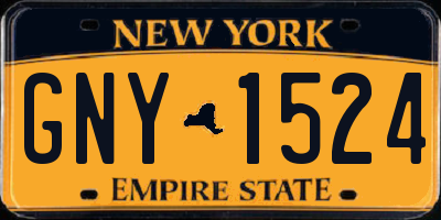 NY license plate GNY1524