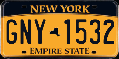 NY license plate GNY1532