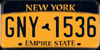 NY license plate GNY1536
