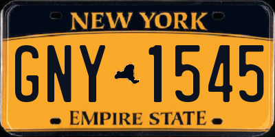 NY license plate GNY1545