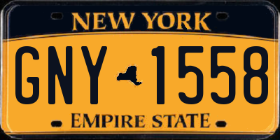 NY license plate GNY1558