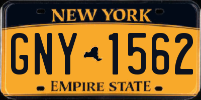 NY license plate GNY1562