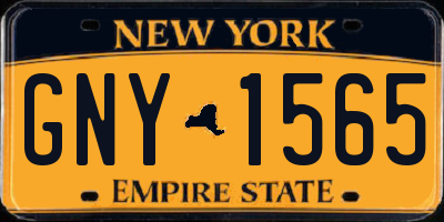NY license plate GNY1565