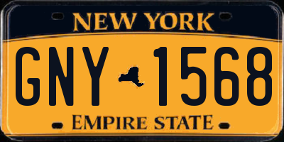 NY license plate GNY1568