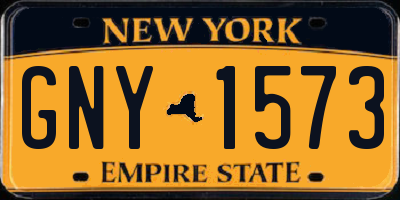 NY license plate GNY1573